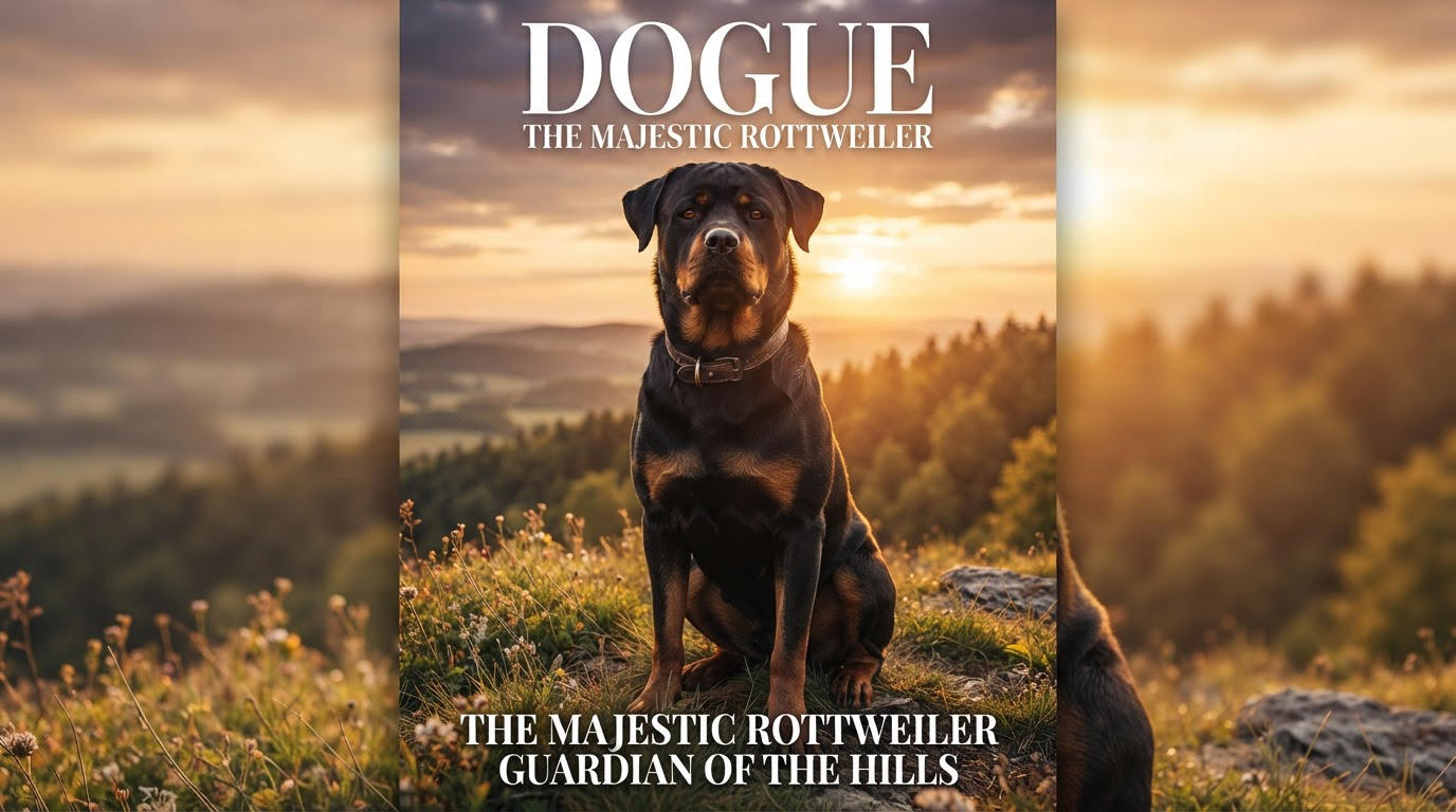 Rottweiler majestueux au coucher du soleil