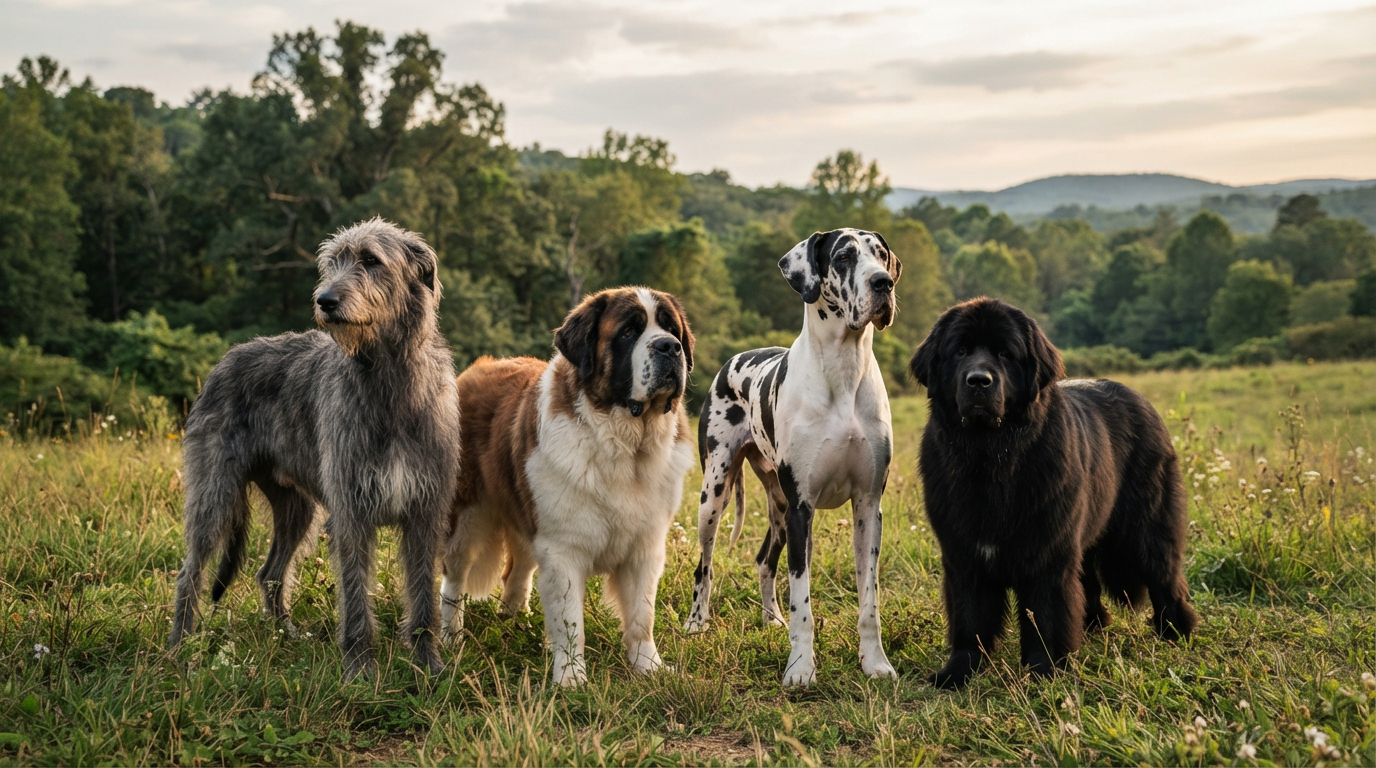 Groupe de chiens de races géantes