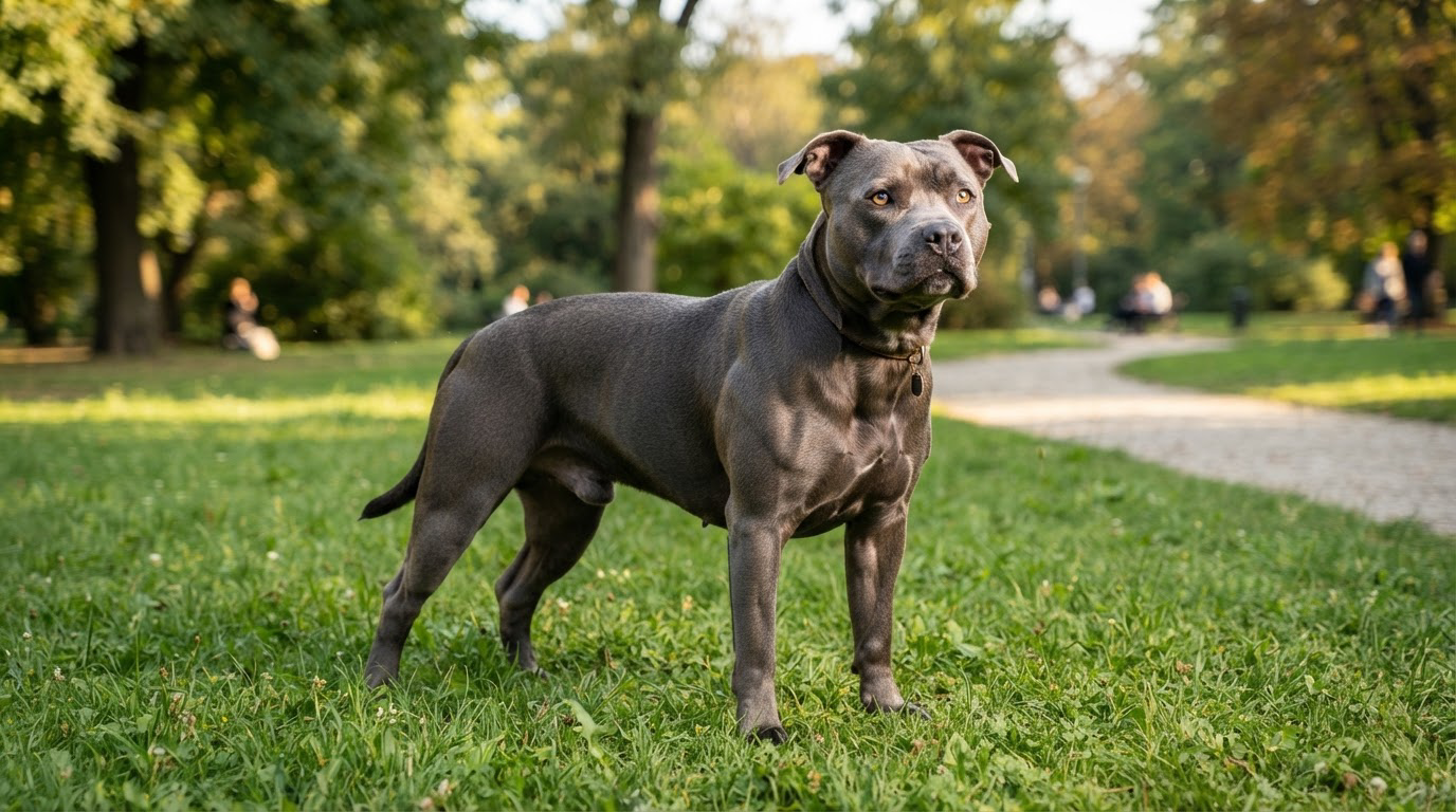American Staffordshire Terrier sur pelouse