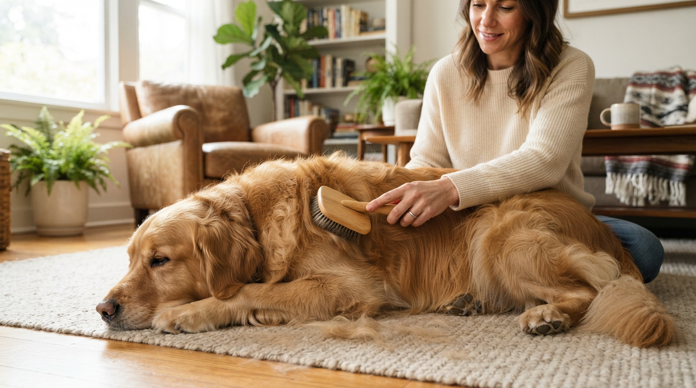Brossage et toilettage d'un grand chien à la maison