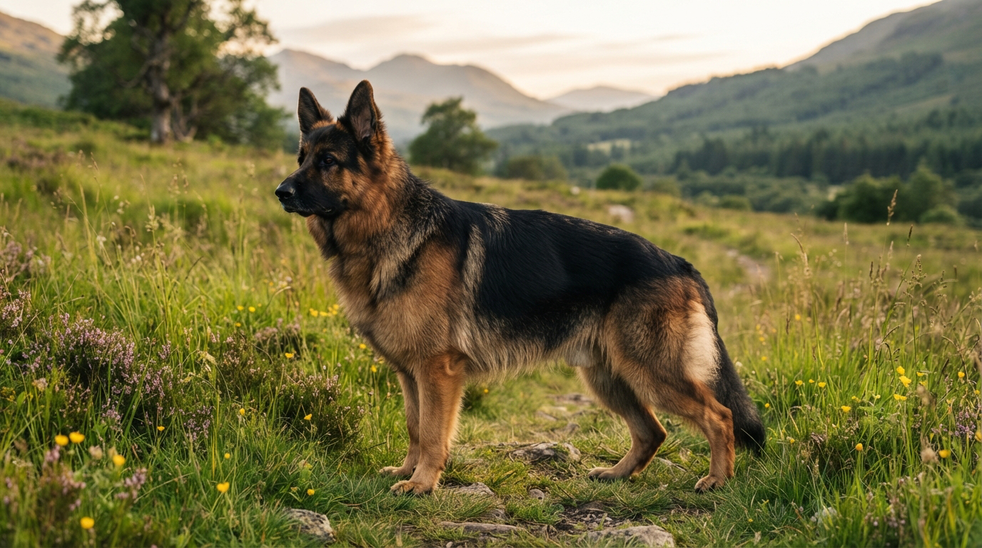 Berger Allemand sur prairie