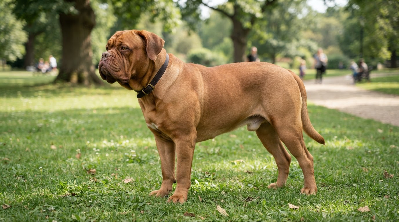 Dogue de Bordeaux sur pelouse
