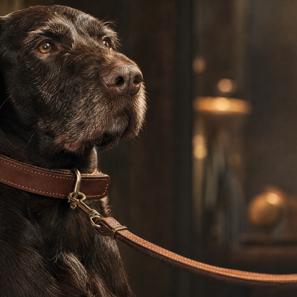 Collier & Laisse en Cuir pour Chien