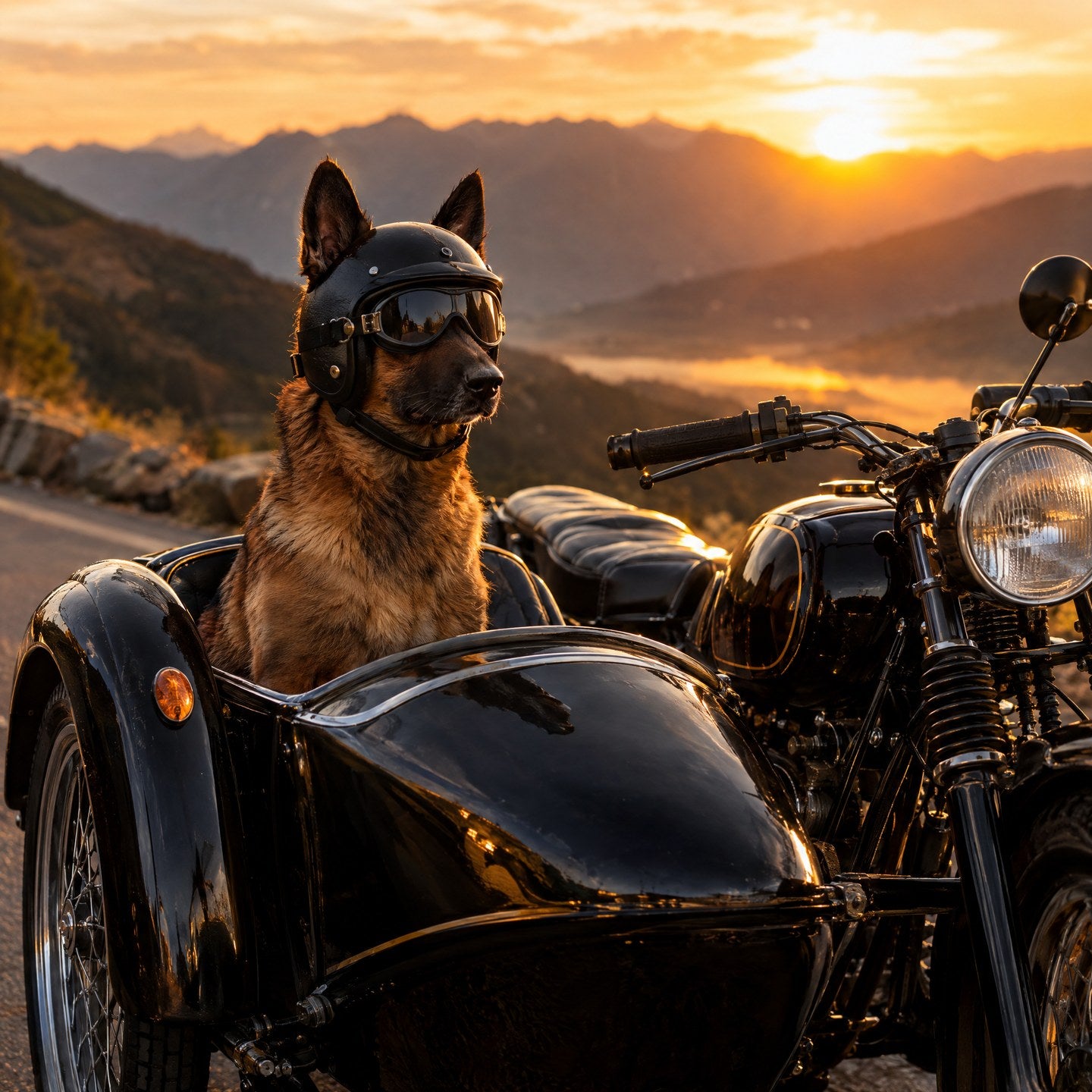 Lunettes et casque moto pour chien