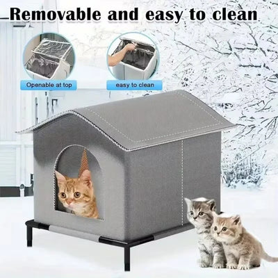 Niche d'Extérieur Isolée Surélevée pour Petit Chien et Chat