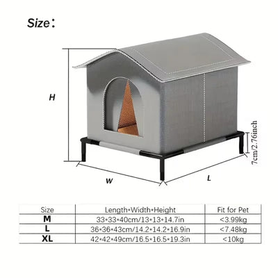 Niche d'Extérieur Isolée Surélevée pour Petit Chien et Chat