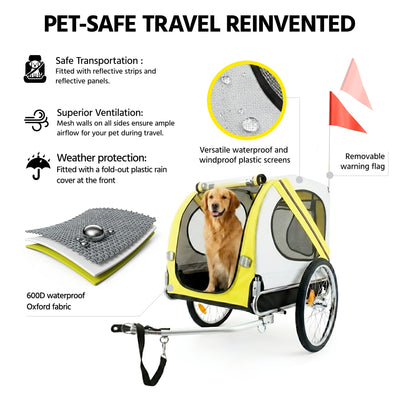 Remorque Vélo Pliable pour Chien Charge 45 kg