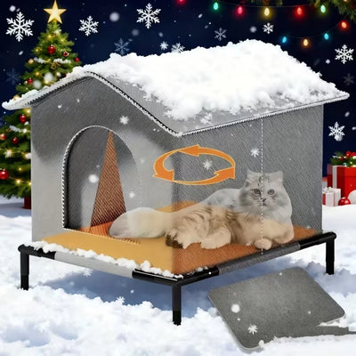 Niche d'Extérieur Isolée Surélevée pour Petit Chien et Chat