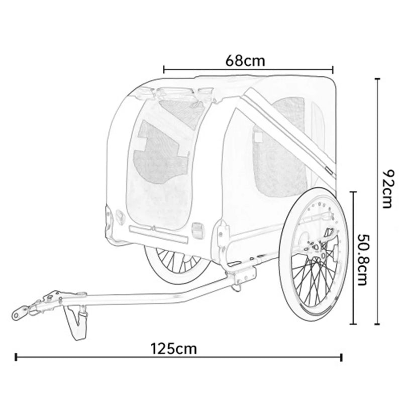 Remorque Vélo Chien 40 kg Roues 20 Pouces