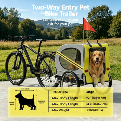 Remorque Vélo Pliable pour Chien Charge 45 kg