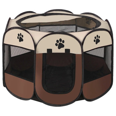 Parc pour Chien Octogonal Portable Tissu Oxford Fermeture Éclair