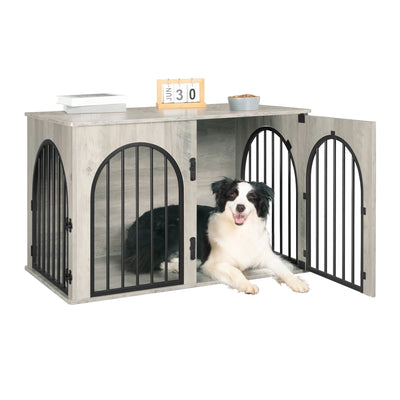 Meuble Cage Chien 100 cm 3 Portes Table d'Appoint