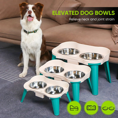 Gamelle Surélevée Chien Pastel Antidérapante Bols Inox M L XL