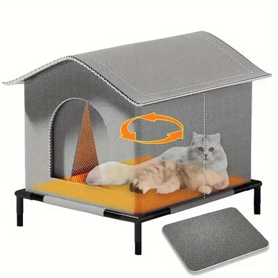 Niche d'Extérieur Isolée Surélevée pour Petit Chien et Chat