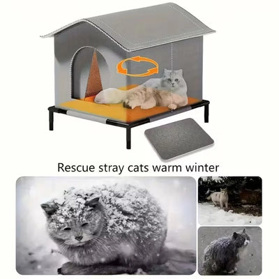 Niche d'Extérieur Isolée Surélevée pour Petit Chien et Chat