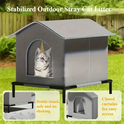 Niche d'Extérieur Isolée Surélevée pour Petit Chien et Chat