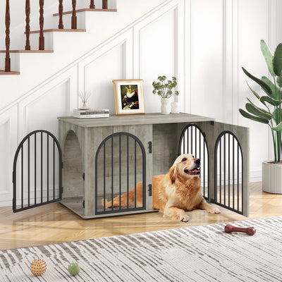 Meuble Cage Chien 100 cm 3 Portes Table d'Appoint