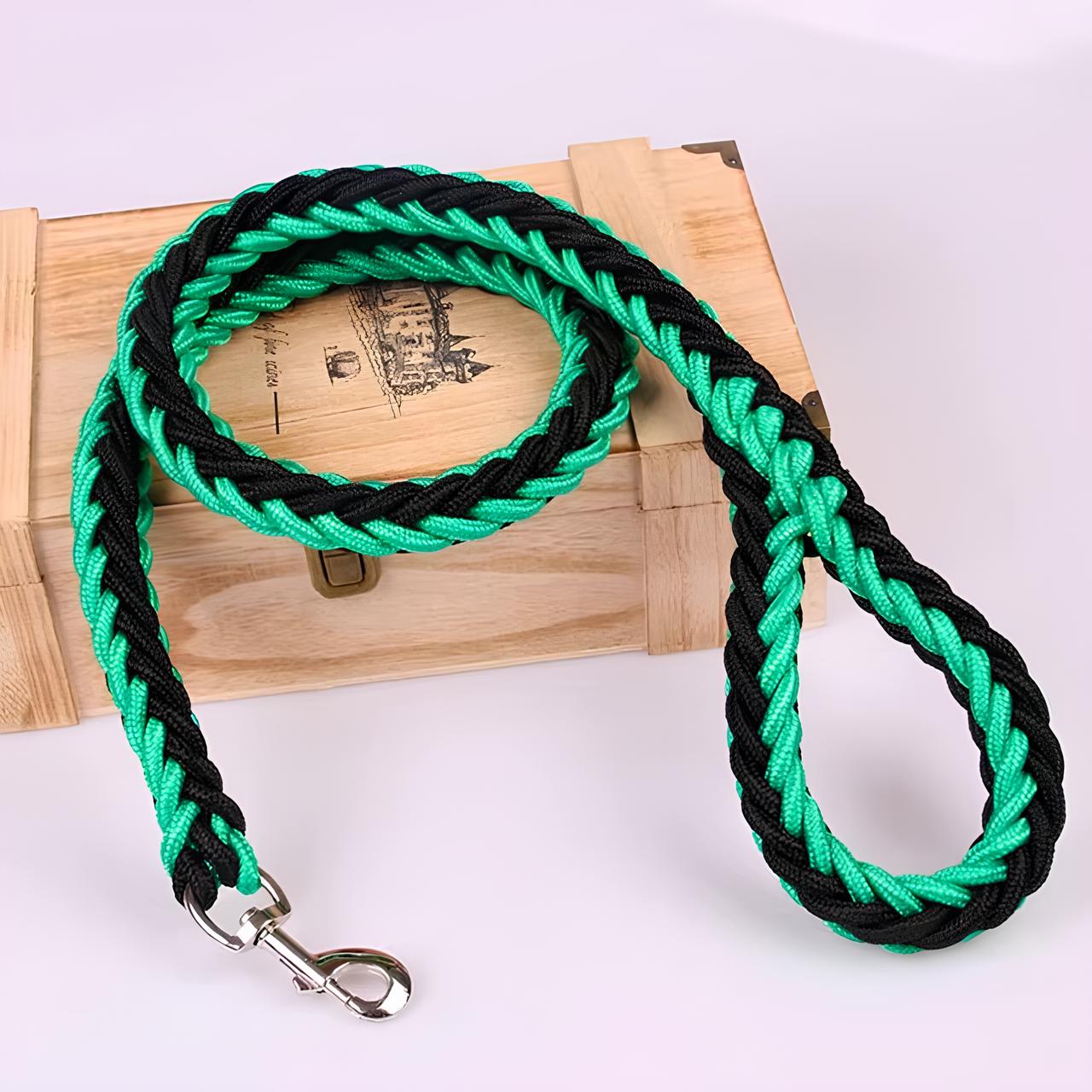 COLLIER + LAISSE "BLACK & GREEN ARMY" - Gros-Chien.com