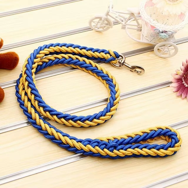 COLLIER + LAISSE "BLUE & YELLOW ARMY" - Gros-Chien.com