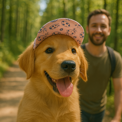 https://cdn.shopify.com/s/files/1/0763/9767/4819/files/Casquette_pour_chien_anti_soleil_blanc_ou_bleu_blanc_chiot_labrador_en_foret_avec_son_maitre.png?v=1744208197