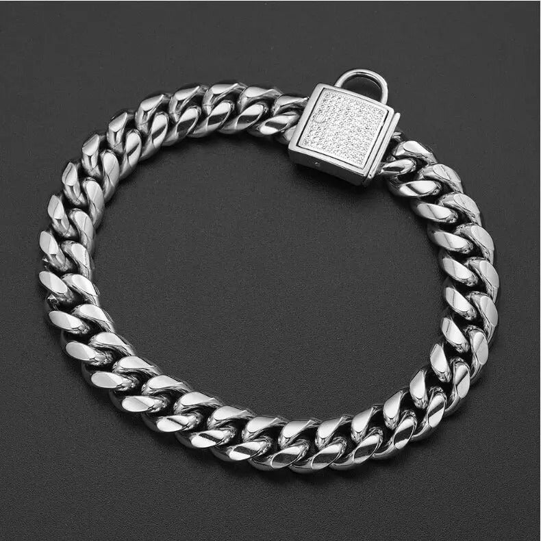 Collier chaine argent pour chien