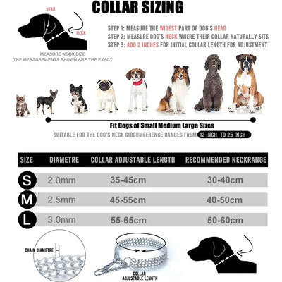 Collier de dressage 3 rangées en métal pour chien - Gros-Chien.com