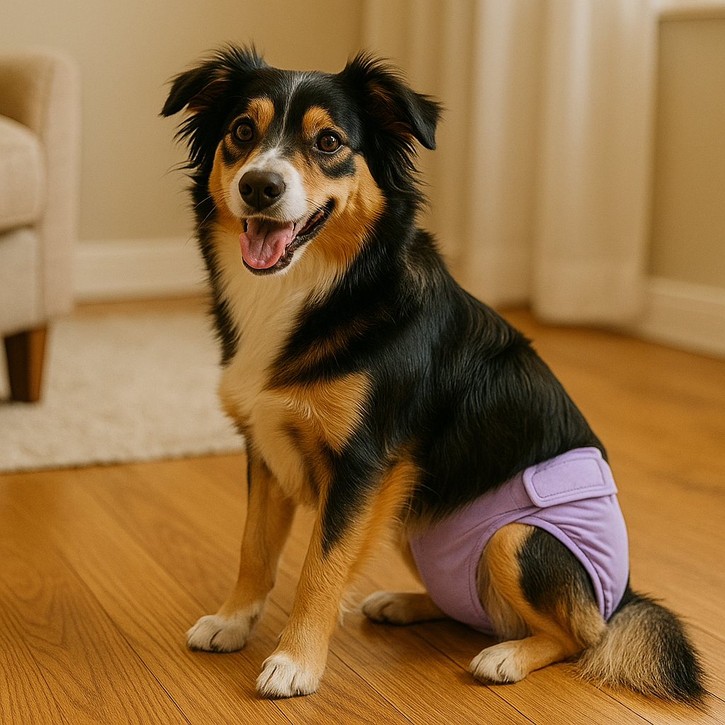 https://cdn.shopify.com/s/files/1/0763/9767/4819/files/Culotte_elastique_pour_chien_dans_un_salon_avec_sa_culotte_sur_elle_directement.png?v=1746195763