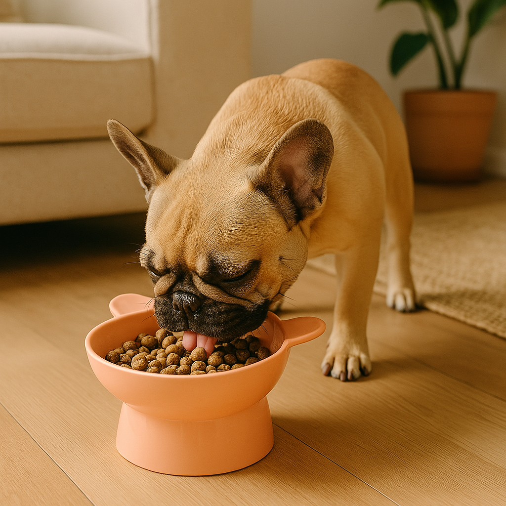 https://cdn.shopify.com/s/files/1/0763/9767/4819/files/Gamelle_chien_sur_lev_e_Rose_pale_bouledogue_qui_mange.png?v=1744213179