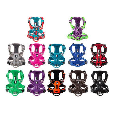 Harnais Anti-Traction Chien Clip Avant Réfléchissant 12 Coloris