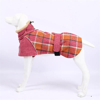 Manteau Carreaux Réfléchissant Hiver Gros Chien