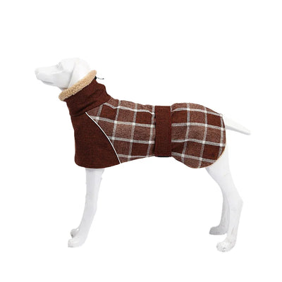 Manteau Polaire Carreaux Gros Chien Ajustable