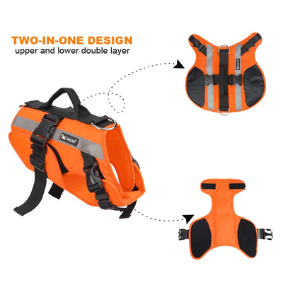 Gilet Sauvetage Gros Chien Orange Flottaison