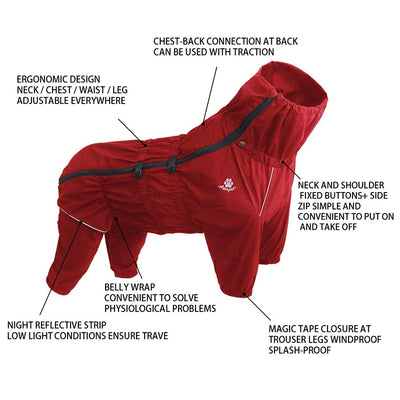 Manteau Imperméable Combinaison Intégrale Col Haut Border Collie