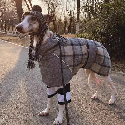 Manteau Polaire Carreaux Gros Chien Ajustable