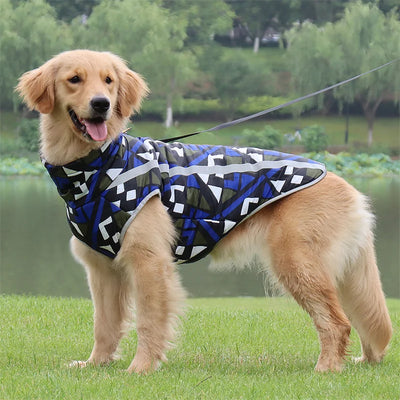 Manteau Imperméable Réfléchissant Zippé Husky Golden Retriever