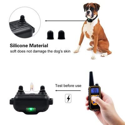 Collier Anti-Aboiement Télécommande 800 m Rechargeable Étanche