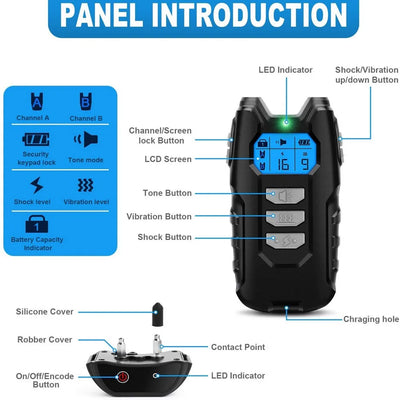 Collier Électrique de Dressage 300 m Écran LCD IP67 Chien