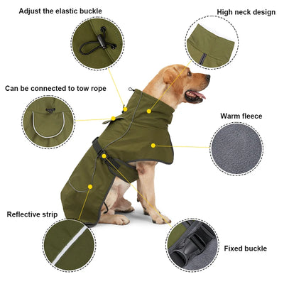 Veste Hiver Polaire Imperméable Gros Chien