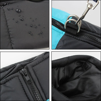 Doudoune Imperméable Chien Zippée Double Anneau en D