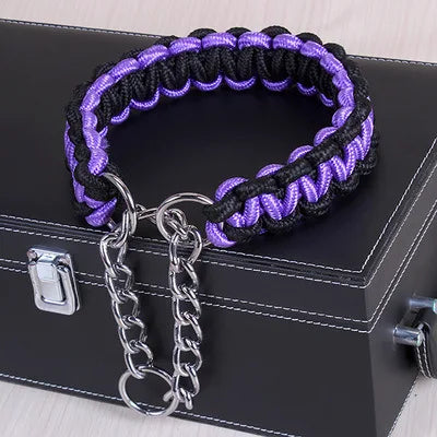 COLLIER + LAISSE "BLACK & PURPLE ARMY" - Gros-Chien.com