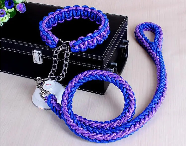COLLIER + LAISSE "BLUE & PURPLE ARMY"