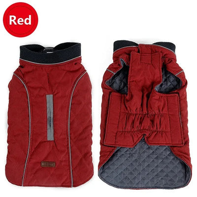 Manteau Rétro Matelassé Col Côtelé Grand Chien