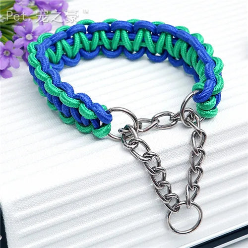 COLLIER + LAISSE "BLUE & GREEN ARMY" - Gros-Chien.com