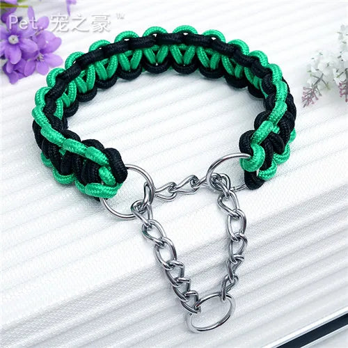 COLLIER + LAISSE "BLACK & GREEN ARMY" - Gros-Chien.com