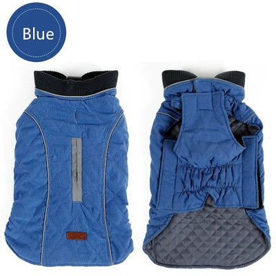 Manteau Rétro Matelassé Col Côtelé Grand Chien