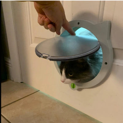 Porte pour Chien et Chat Ronde Verrouillable 4 Positions