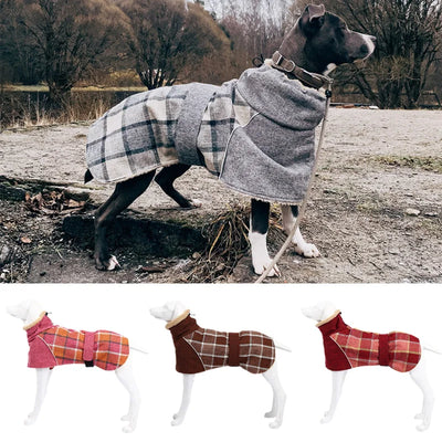 Manteau Polaire Carreaux Gros Chien Ajustable