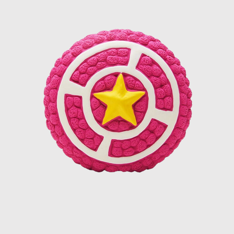 https://cdn.shopify.com/s/files/1/0763/9767/4819/files/Jouet_bouclier_pour_chien_rose_avec_une_etoile_jaune_au_milieu.png?v=1755874049