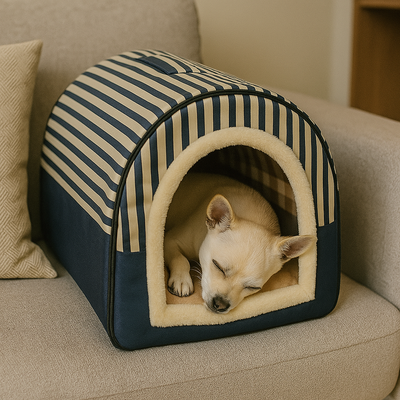 https://cdn.shopify.com/s/files/1/0763/9767/4819/files/Niche_d_interieur_pour_chien_bleue_et_blanche_avec_chien_qui_dort.png?v=1744297100