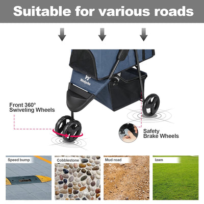 Poussette pour chien 3 roues
